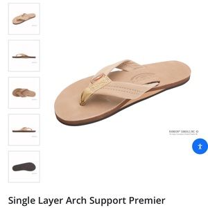Women’s Rainbow Sandals Single Layer Arch Support Premier Leather with 1" Strap